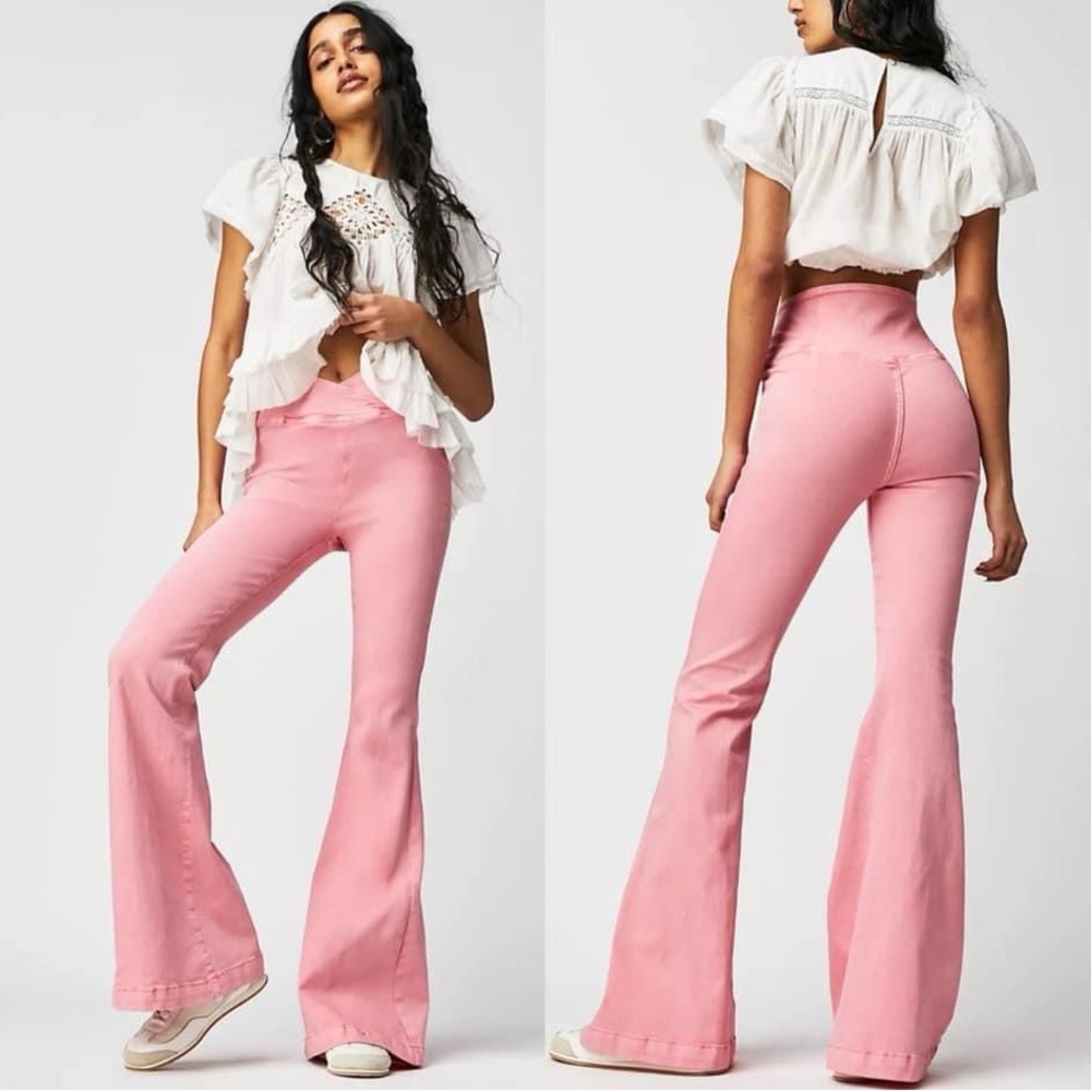 Free People Venice Beach Flare Pull-On Jeans
